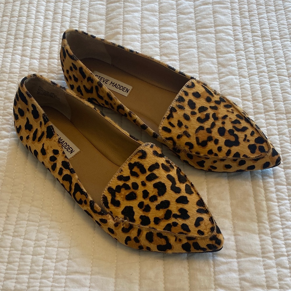 Steve Madden Tan Leopard Print Flats